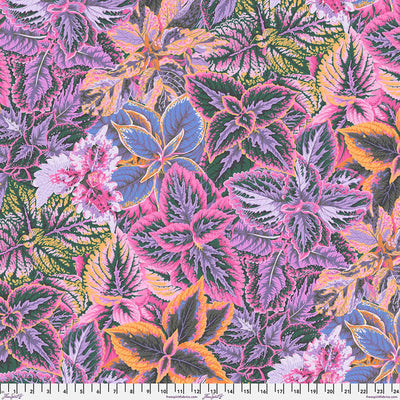 Pink Bold Leaves Cotton 44"/46" Fabric Per Yard - Prismatic Fiber Arts