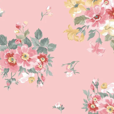 Pink Bouquet La Fleur Flannel Cotton 42"/43" Fabric Per Yard - Prismatic Fiber Arts