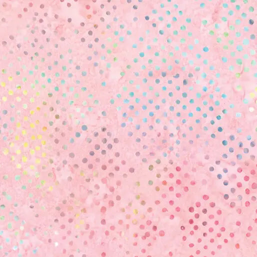 Pink Coral Diamond Dots Cotton 44"/45" Fabric Per Yard - Prismatic Fiber Arts