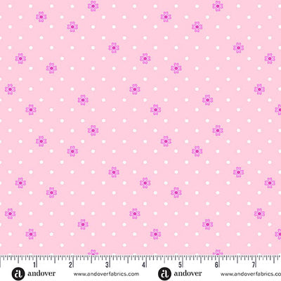 Pink Dot Dot Bloom Color Pop Playground Cotton 44"/45" Fabric Per Yard - Prismatic Fiber Arts