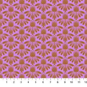 Pink Echinacea Indelible by Anna Maria for Northcott Cotton 44"/45" Fabric Per Yard - Prismatic Fiber Arts