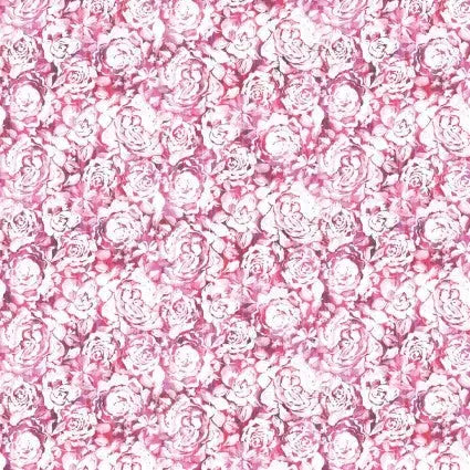 Pink Floral Daphne 44"/45" Cotton Fabric Per Yard - Prismatic Fiber Arts