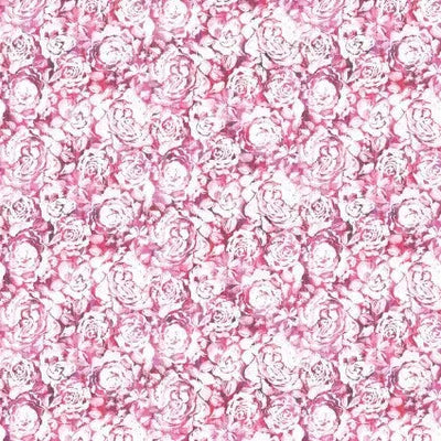 Pink Floral Daphne 44"/45" Cotton Fabric Per Yard - Prismatic Fiber Arts
