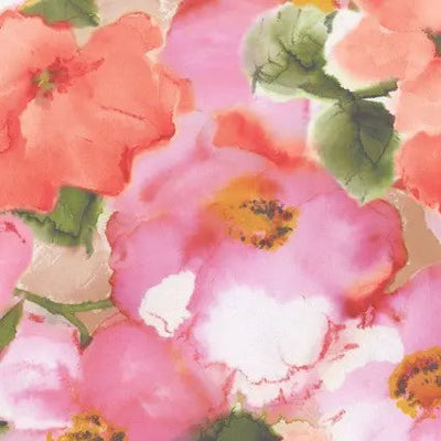 Pink Flower Wash Cotton Wideback Fabric per yard - Prismatic Fiber Arts