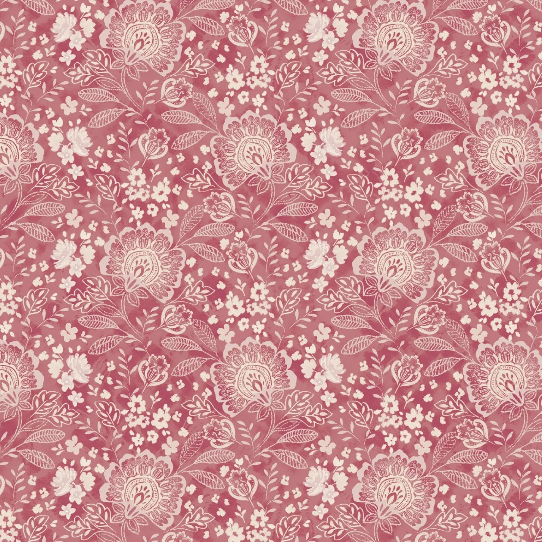 Pink Jacobean Allover Elizabeth Wideback Fabric Per Yard - Prismatic Fiber Arts