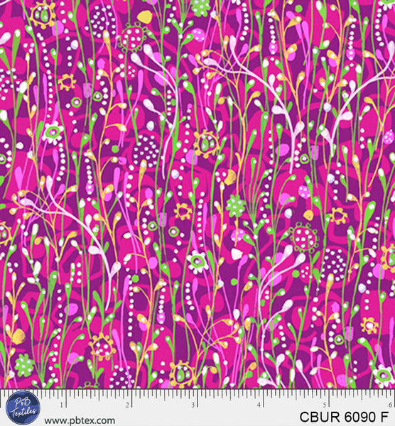 Pink Vine Color Burst Cotton 44"/45" Fabric Per Yard - Prismatic Fiber Arts
