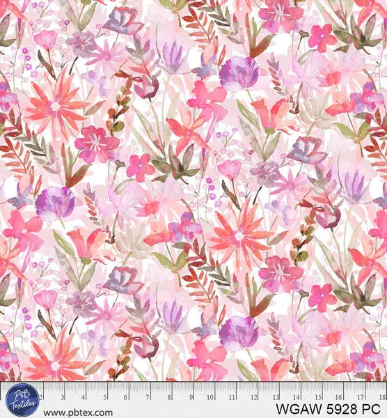 Pink Whispering Gardens Cotton Wideback Fabric Per Yard - Prismatic Fiber Arts