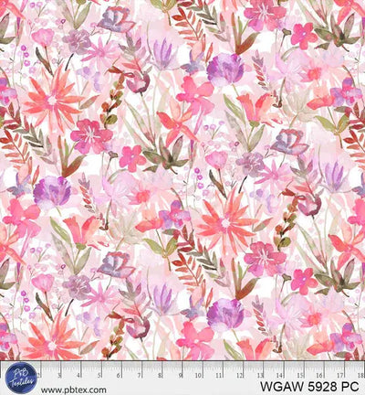 Pink Whispering Gardens Cotton Wideback Fabric Per Yard - Prismatic Fiber Arts