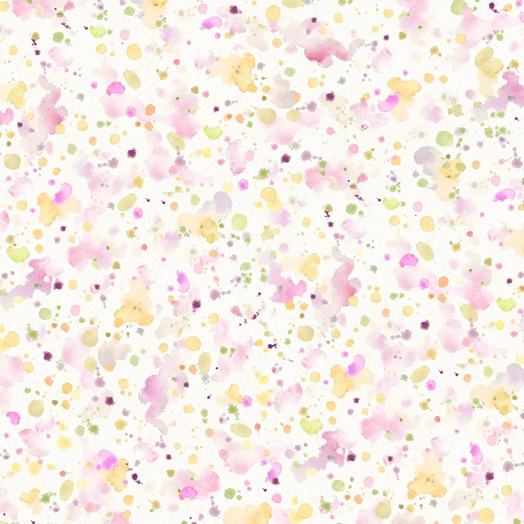Pink Yellow Paint Splatter Cotton Wideback Fabric per yard - Prismatic Fiber Arts