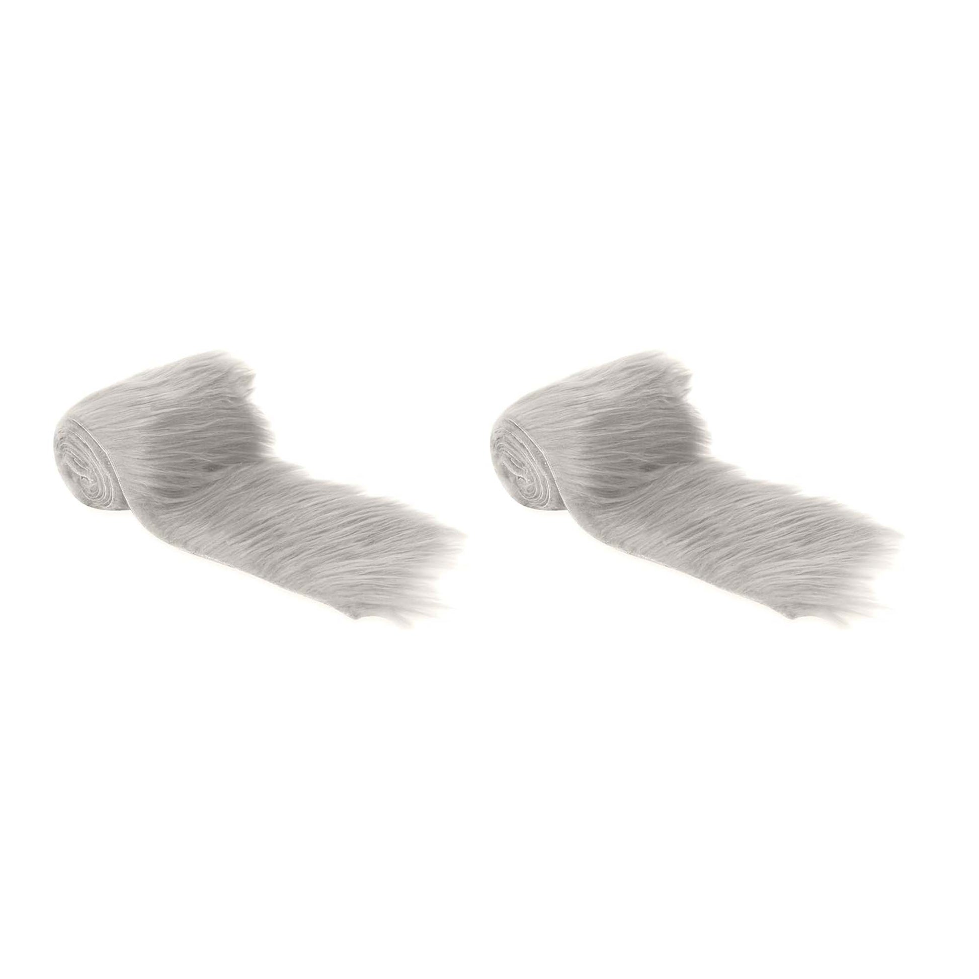 FabricLA Mohair Shaggy Faux Fur Fabric - Pre Cut Strips | Trim Ribbon | DIY Craft, Hobby, Costume, Decoration - Pack of 2 - Prismatic Fiber Arts