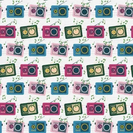 Press Play Volume Up 43"/44" Fabric Per Yard - Prismatic Fiber Arts