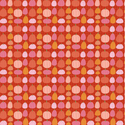 Pumpkin Patch Poppie Cotton Orange Pink 44"/45" Fabric Per Yard - Prismatic Fiber Arts