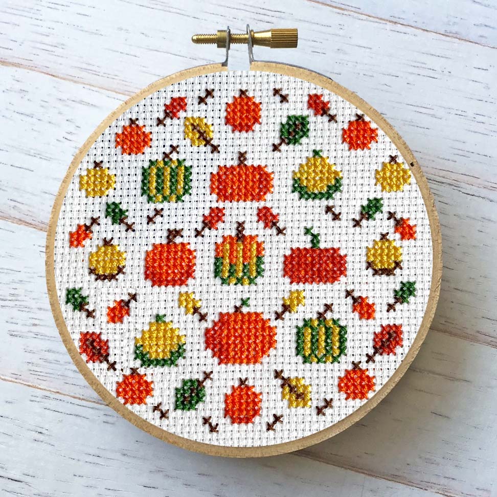 Pumpkin Fest Counted Cross Stitch DIY KIT - Prismatic Fiber Arts