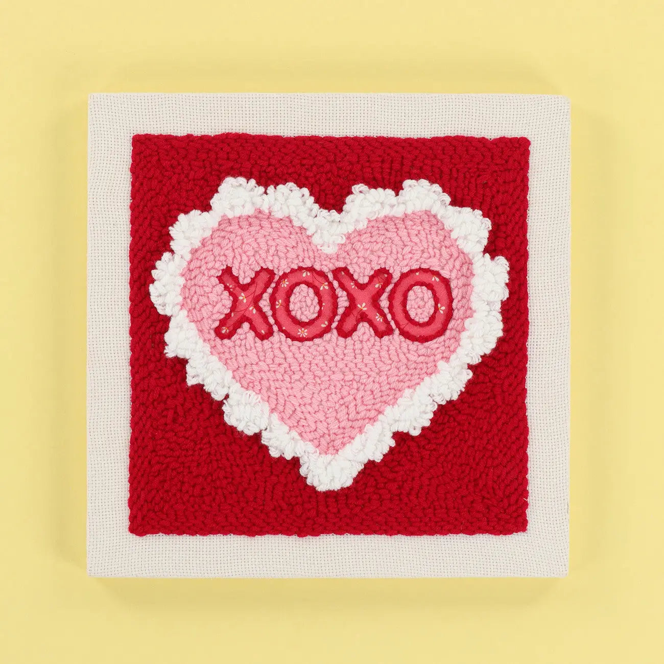 Punch Needle Embroidery Kit Hugs & Kisses 10in Frame - Prismatic Fiber Arts