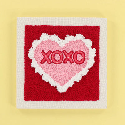 Punch Needle Embroidery Kit Hugs & Kisses 10in Frame - Prismatic Fiber Arts