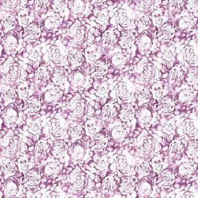 Purple Floral Daphne 44"/45" Cotton Fabric Per Yard - Prismatic Fiber Arts