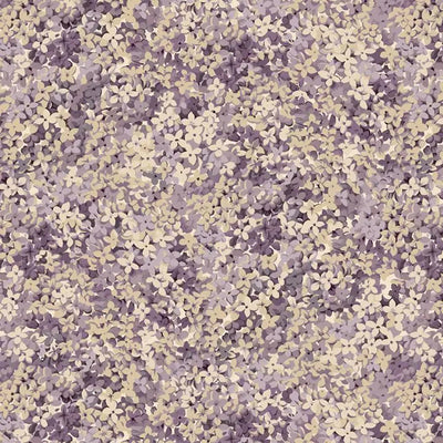 Purple Lilac Packed Flowers Cotton Wideback Fabric per yard - Prismatic Fiber Arts
