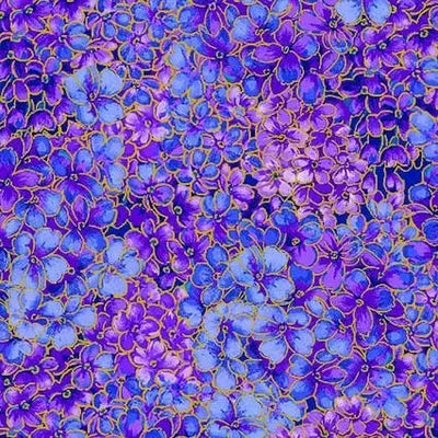 Purple Opulent Hydrangea Cotton Wideback Fabric Per Yard - Prismatic Fiber Arts
