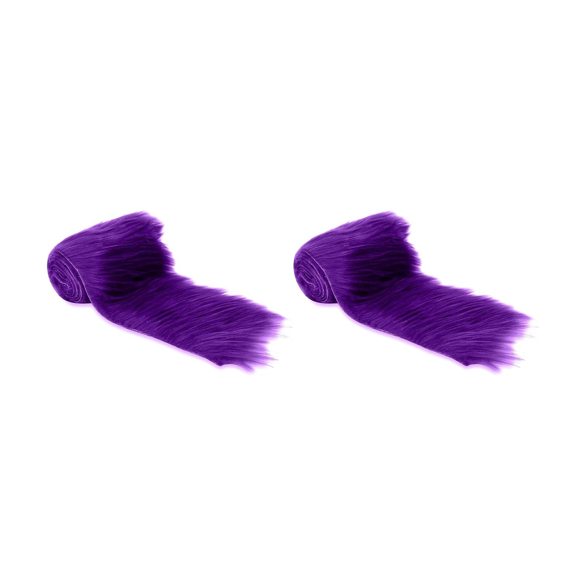 FabricLA Mohair Shaggy Faux Fur Fabric - Pre Cut Strips | Trim Ribbon | DIY Craft, Hobby, Costume, Decoration - Pack of 2 - Prismatic Fiber Arts