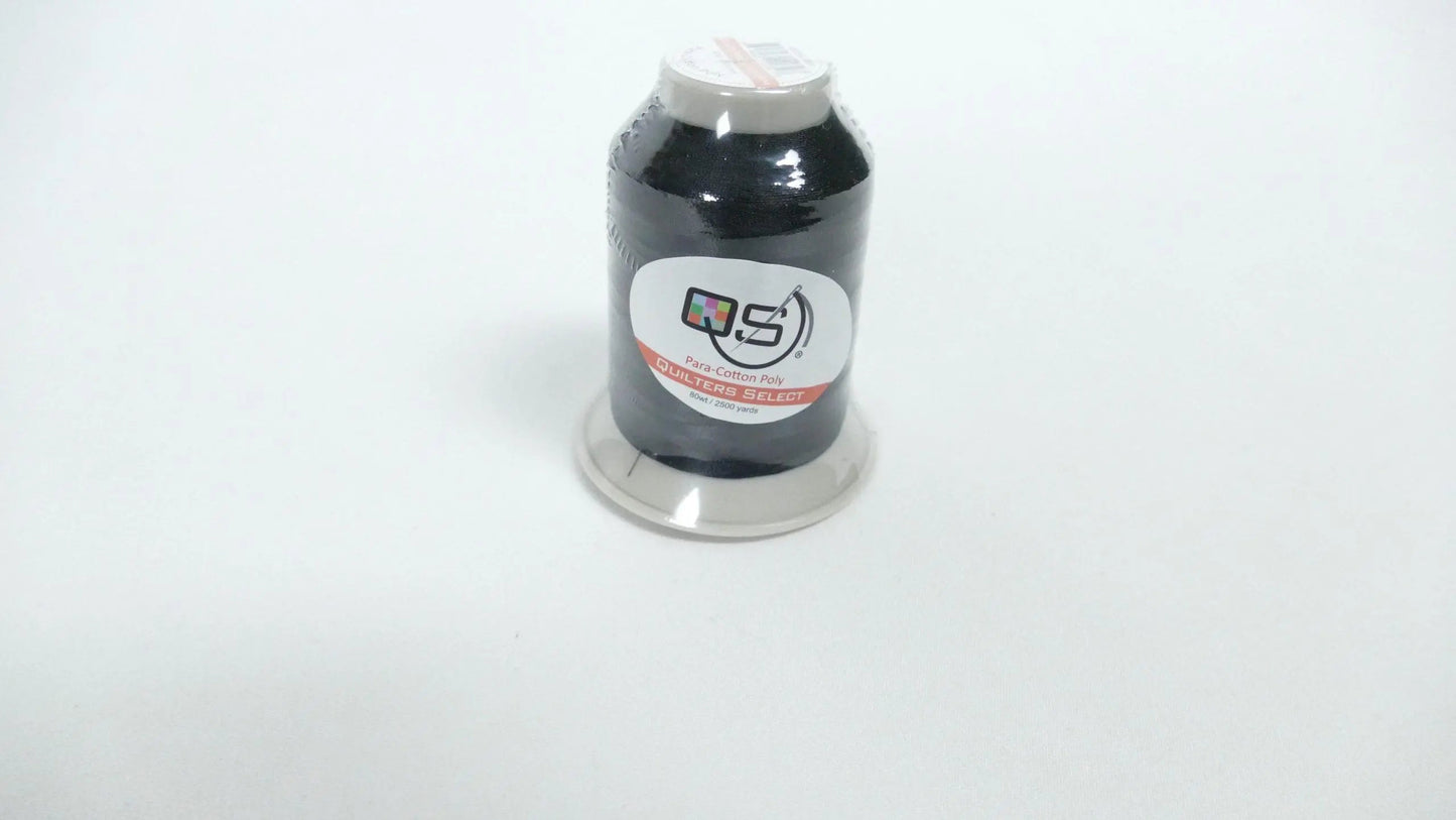 Quilters Select Para-Cotton Poly Thread - 80WT BLACK 2500 YD - Prismatic Fiber Arts