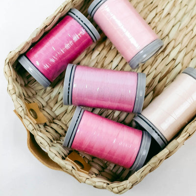 Quilters Select Thread - Tube of 5 colors 400M - PORCELAIN APPLE BLOSSOM BUBBLEGUM RASPBERRY SORBE CARNATION - Prismatic Fiber Arts