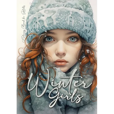 Winter Girls Coloring Book for Adults: Grayscale Winter Fashion Coloring Book Girls Portrait Coloring Book for Adults Knitted Winter Fashion Coloring