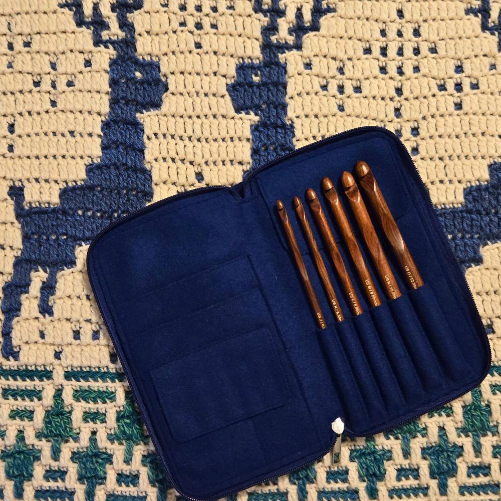 Crochet Hook Set | Rosewood | Sizes J, K, L, M, N, O | w/custom case - Prismatic Fiber Arts