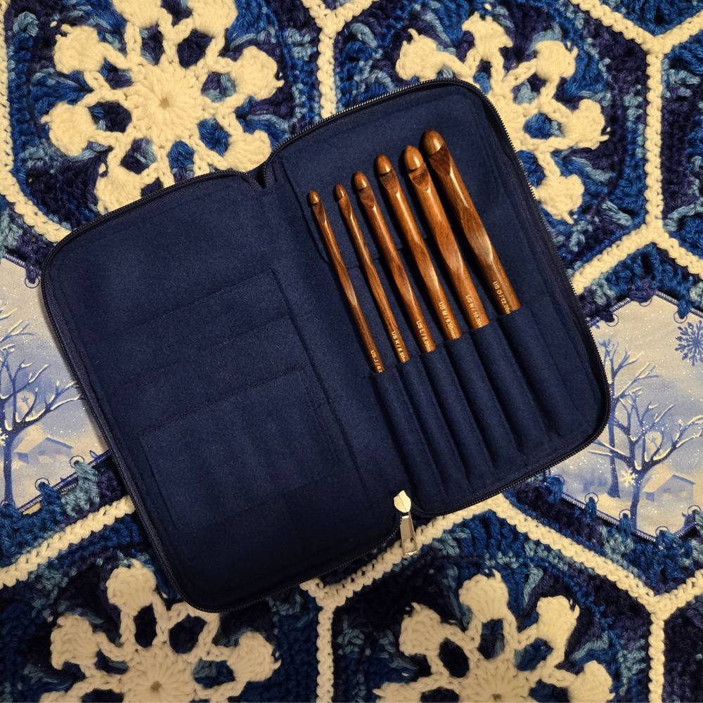 Crochet Hook Set | Rosewood | Sizes J, K, L, M, N, O | w/custom case - Prismatic Fiber Arts