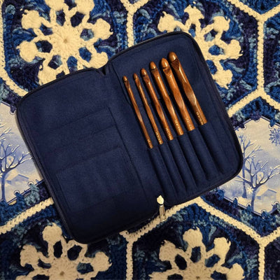 Crochet Hook Set | Rosewood | Sizes J, K, L, M, N, O | w/custom case - Prismatic Fiber Arts