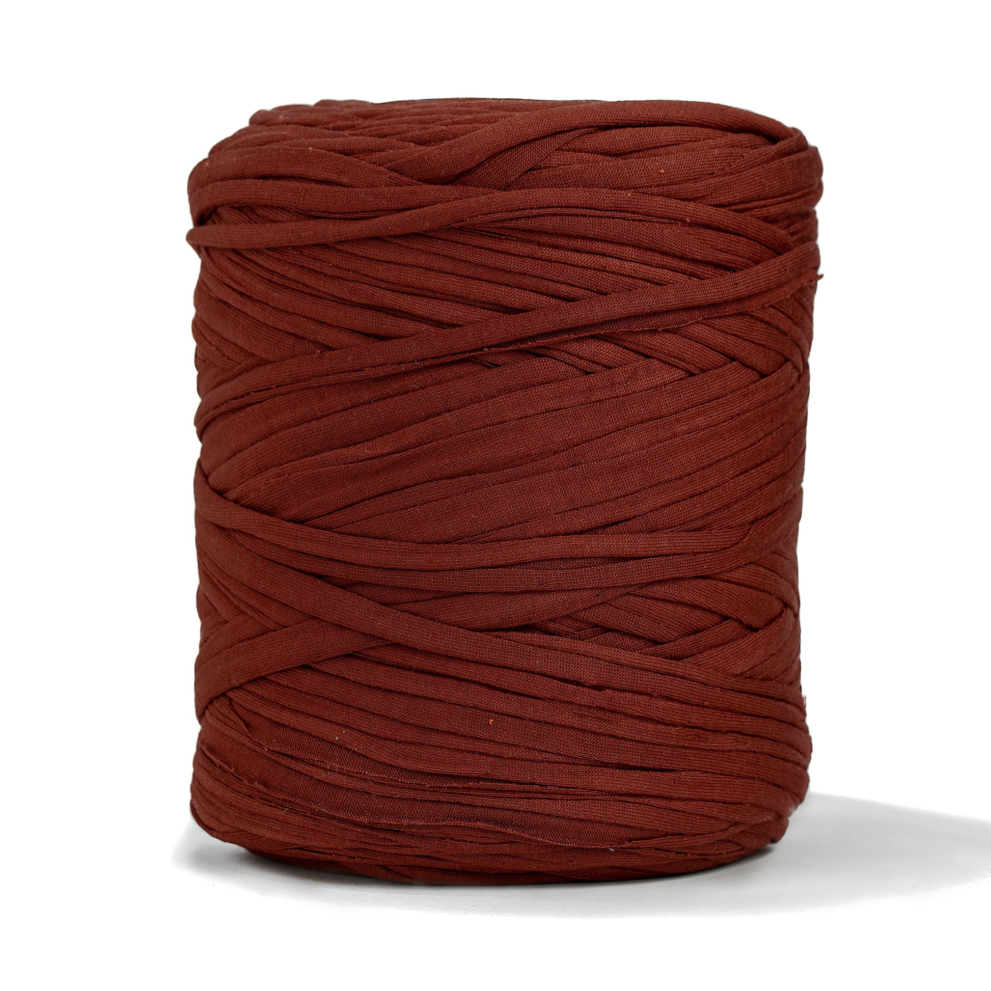 Recycled T-Shirt Fabric Yarn - Red Amber Color - Prismatic Fiber Arts
