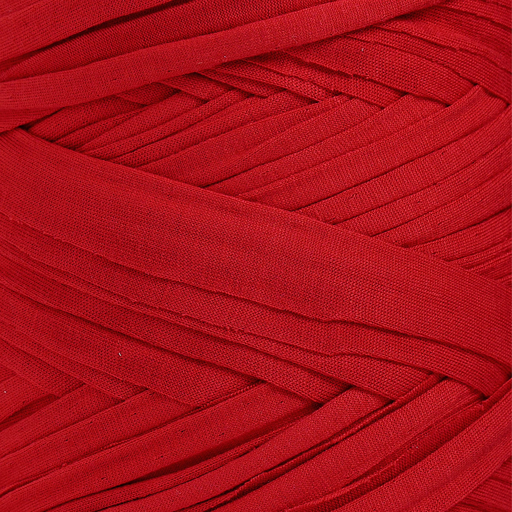 Recycled T-Shirt Fabric Yarn - Red Color - Prismatic Fiber Arts