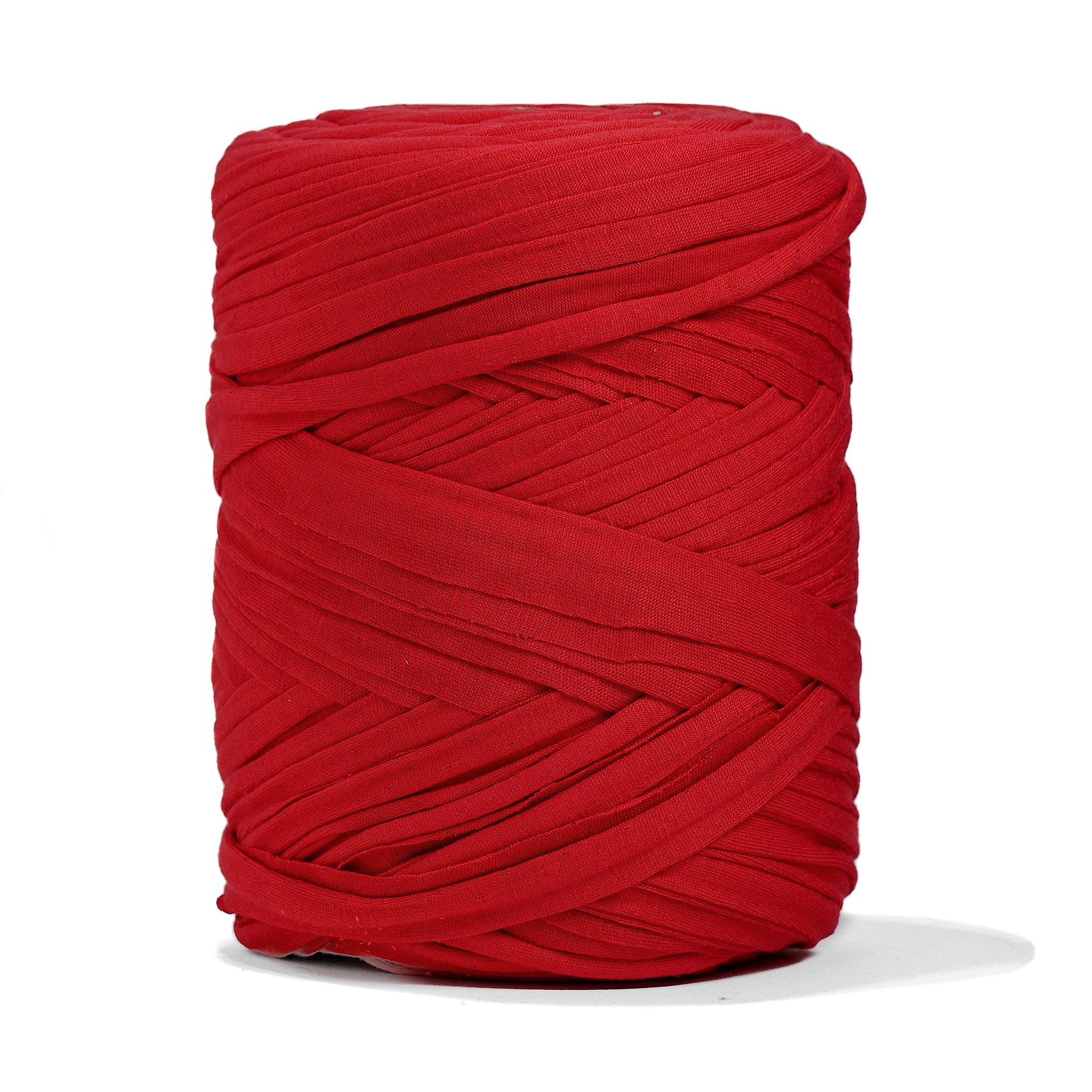 Recycled T-Shirt Fabric Yarn - Red Color - Prismatic Fiber Arts
