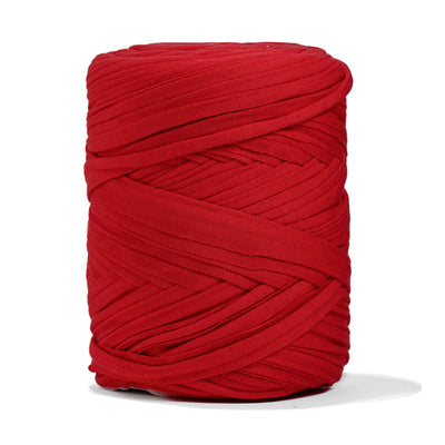 Recycled T-Shirt Fabric Yarn - Red Color - Prismatic Fiber Arts
