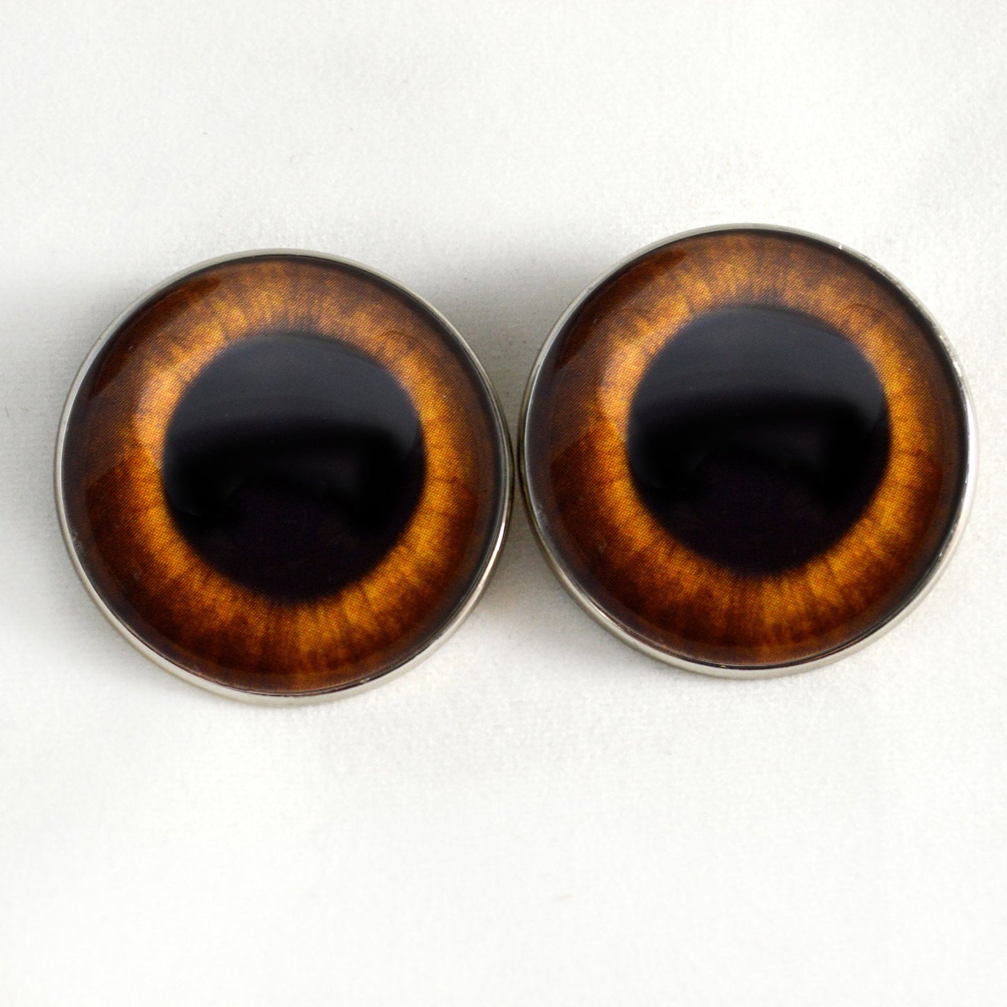 Brown Rabbit Hare Sew-On Button Glass Eyes - Prismatic Fiber Arts