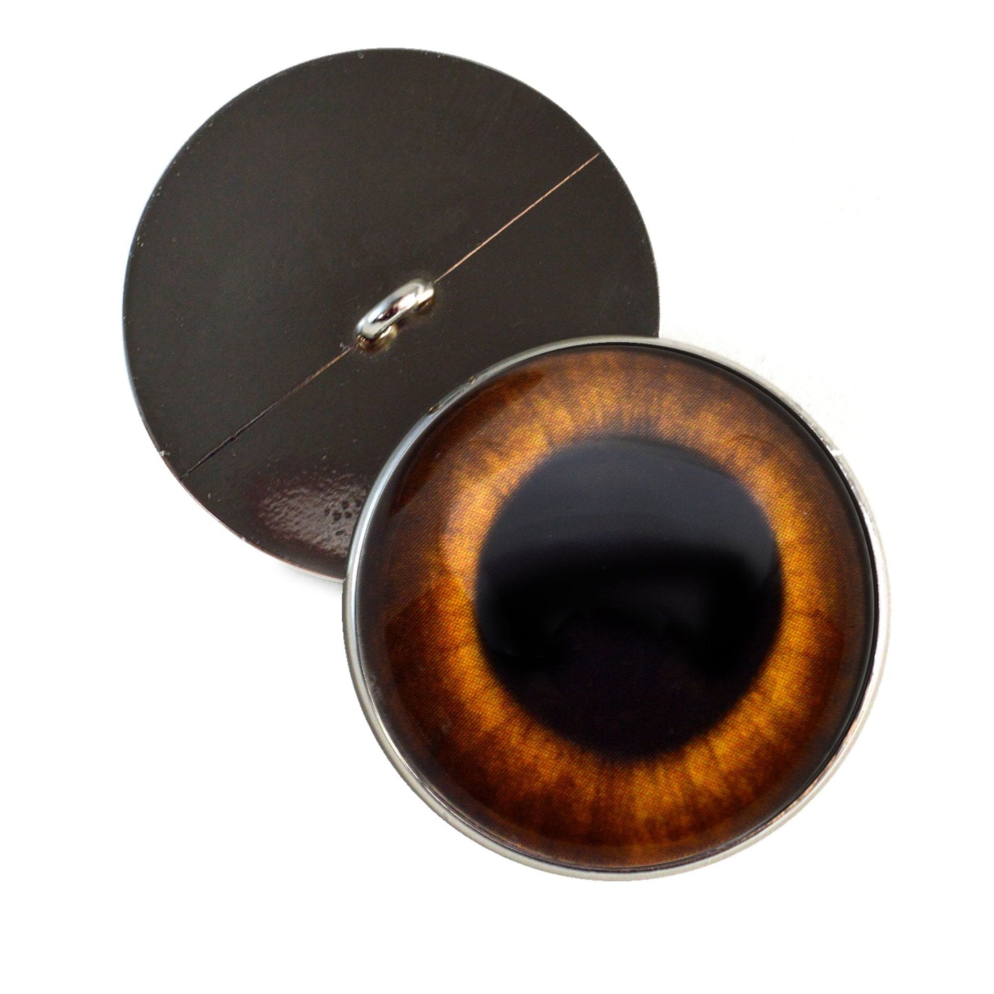 Brown Rabbit Hare Sew-On Button Glass Eyes - Prismatic Fiber Arts