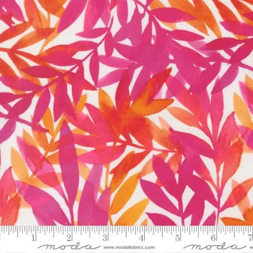 Radiant Pink Leaf Blenders Cotton 44"/45" Fabric Per Yard - Prismatic Fiber Arts