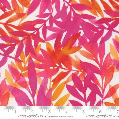 Radiant Pink Leaf Blenders Cotton 44"/45" Fabric Per Yard - Prismatic Fiber Arts
