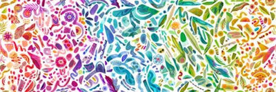 Radiant Rainbow Ombre Watercolor Leaves Cotton 44"/45" Fabric Per Yard - Prismatic Fiber Arts