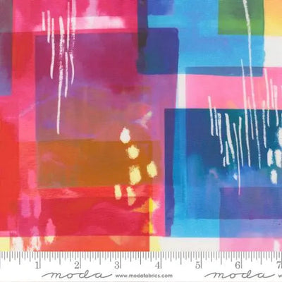 Radiant Rainbow Watercolor Geometrics Cotton 44"/45" Fabric Per Yard - Prismatic Fiber Arts