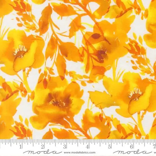 Radiant Sunshine Poppies Cotton 44"/45" Fabric Per Yard - Prismatic Fiber Arts
