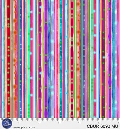 Rainbow Stripes Color Burst Cotton 44"/45" Fabric Per Yard - Prismatic Fiber Arts