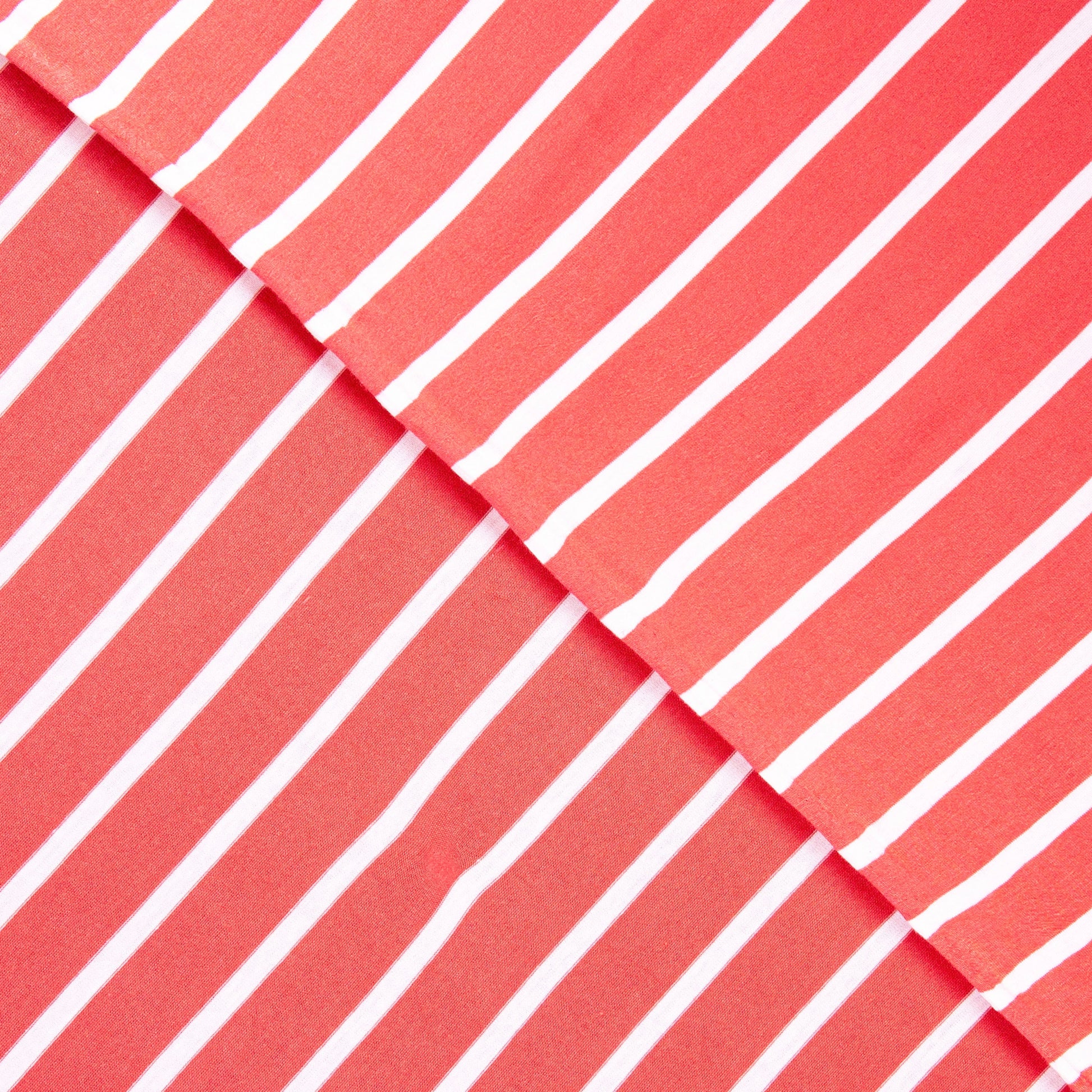 FabricLA Rayon Spandex Jersey Knit Fabric – 58/60" Wide, 1.6mm Thick | 4-Way Stretch Striped Fabric for Apparel & Crafts (Coral & White) - Prismatic Fiber Arts