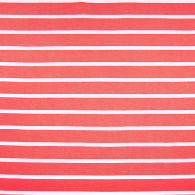 FabricLA Rayon Spandex Jersey Knit Fabric – 58/60" Wide, 1.6mm Thick | 4-Way Stretch Striped Fabric for Apparel & Crafts (Coral & White) - Prismatic Fiber Arts