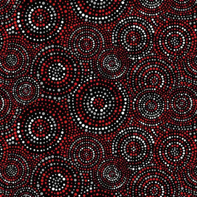 Red And Black Hexi Dots Cotton Wideback Fabric per yard - Prismatic Fiber Arts