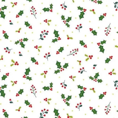 Red And Green Holly Cotton 43"/44" Fabric Per Yard - Prismatic Fiber Arts