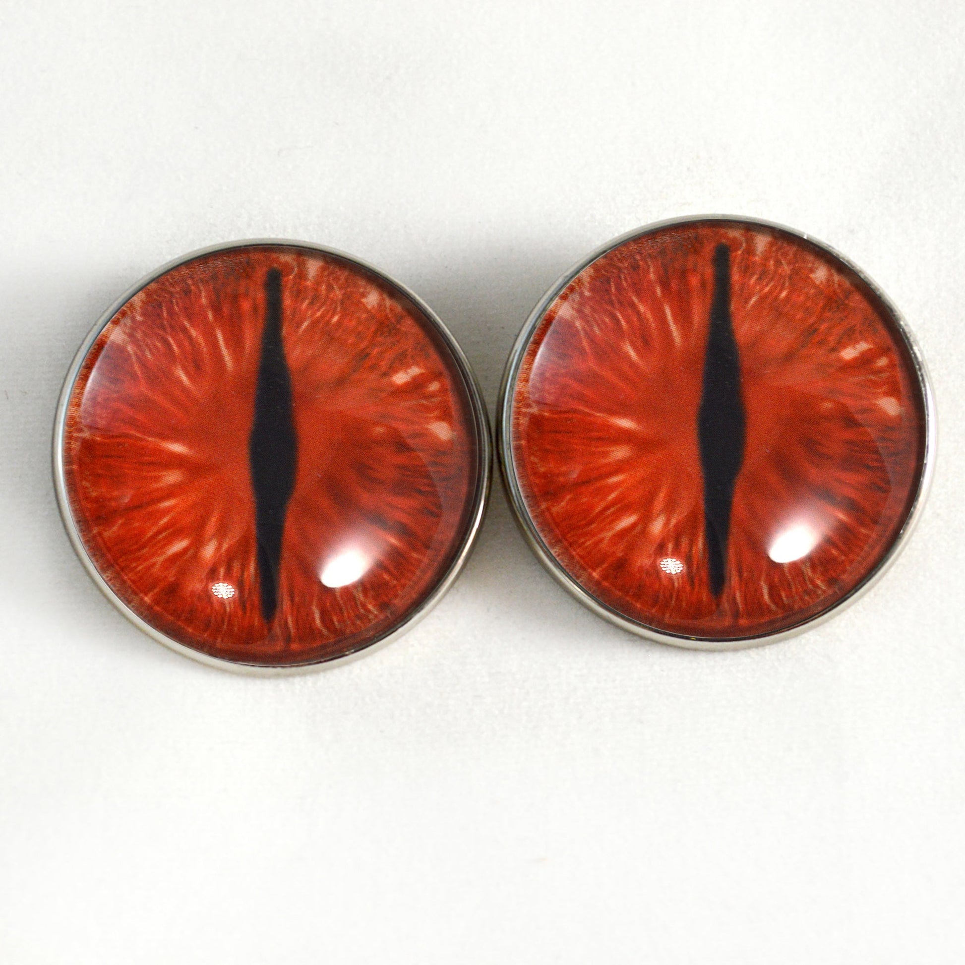 Red Dragon Sew-On Button Glass Eyes - Prismatic Fiber Arts