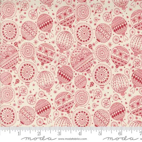 Red Emmitt And Ivy Christmas Ornaments 44"/45" Fabric Per Yard - Prismatic Fiber Arts