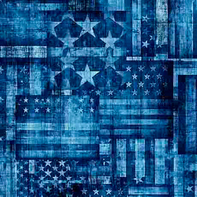 Blue Flag Patchwork 1776 Cotton 44"/45" Fabric Per Yard - Prismatic Fiber Arts