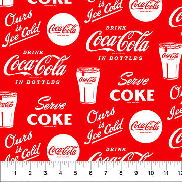 Red Ice Cold Coca-Cola Cotton 44"/45" Fabric Per Yard - Prismatic Fiber Arts