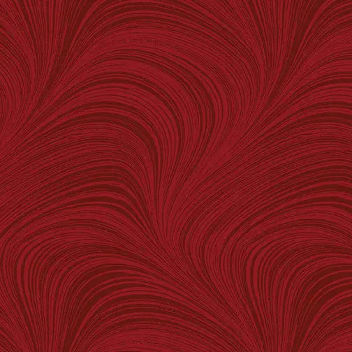 Red Medium Color Wave Texture Flannel Wideback Fabric per yard - Prismatic Fiber Arts